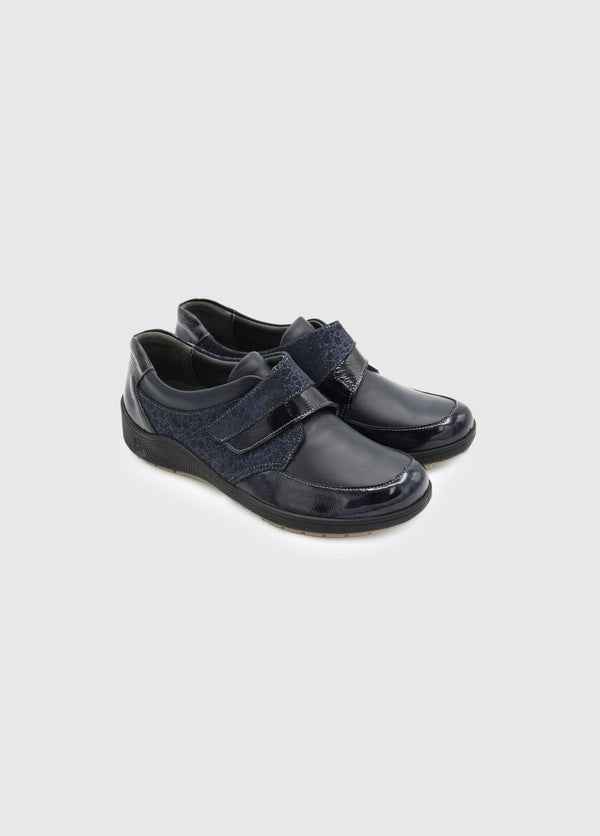 Suave Phoebe Women’s Velcro Strap Shoe – Navy 6072-03